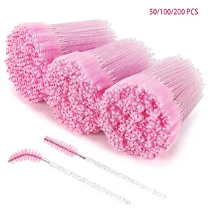 🎀【50/100/200 Flexible Disposable Eyelash Brushes】｜For Lash Separation + Brow Grooming + Product Application｜Professional Makeup & Eyelash Extension Grooming Tool｜Makeup Artist Essential Makeup Accessories