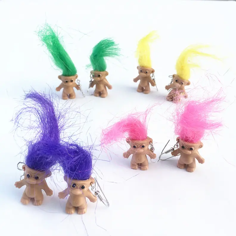 Funny Ugly Cute Doll Dangle Earrings Quirky Weirdcore Aesthetic 3D Monster Drop Earrings Meme Humor Novelty Gifts for Friends Alt Fashion
