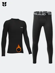 Youth Boys' Thermal Compression Shirt Long Sleeve Fleece Lined Base Layer Athletic Football Undershirt Set