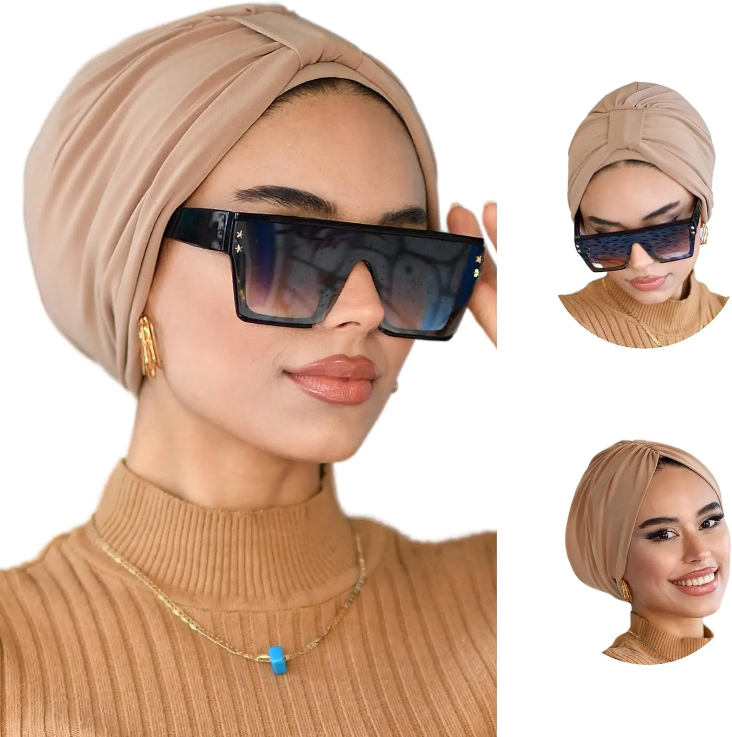 Turban with Band-Turbans for Women-Hijab for Women|Hair Wraps|Hijab Undercap-Instant Hijab-Hijab Cap