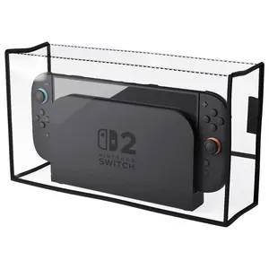 PlayVital Dust Cover for Nintendo Switch 2, Anti Scratch Dust Guard Waterproof Cover Sleeve for Nintendo Switch 2 Console & Charging Dock - Transparent