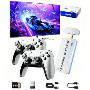 LASTEND Portable Retro Gaming Console - Family-Friendly Plug-and-Play Game Stick with Cable, 2 Controllers for Parties & Leisure Time
