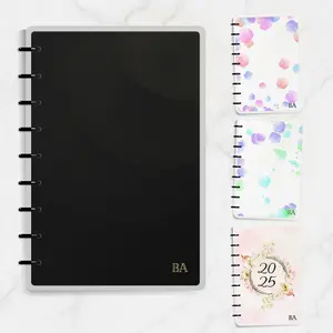 Baus Agenda Discbound Undated Guided Journal, Half-page 5.5 x 8.5 Inches, Handmade, Perfect for  Daily Planning, Gratitude, and SMART Goals