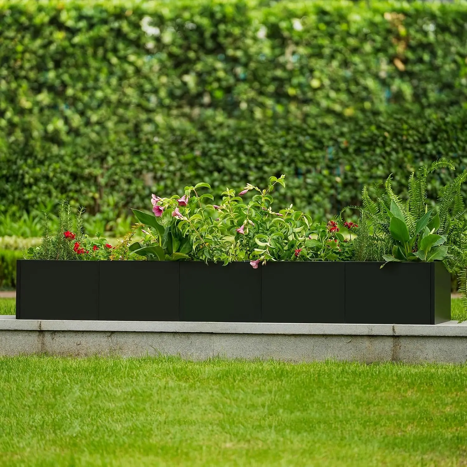 Extra Long Metal Planter Box with Drainage Holes, 68"X18"X12" Commercial & Home Outdoor Raised Garden Bed, Heavy Duty Steel Rectangular Planter, Snap-on Assembly