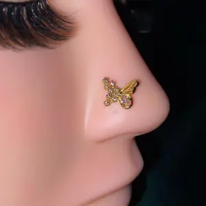 Golden Cordelia butterfly nose piercing (RIGHT NOSTRIL ONLY)