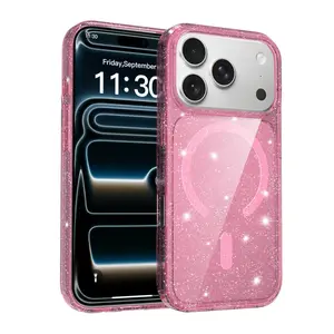 Universal Phone Case for Apple iPhone 17 Pro, High Transparency Protective Shockproof Anti-Drop Protection, Shiny Powder Design, Durable 17pm Cover Casing Accessories