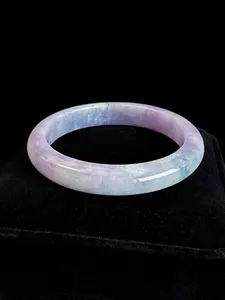 Natural Burmese Lavender Jade Bangle – Warm Orchid Lavender – 52.8mm