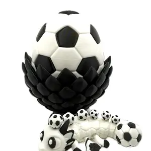 Soccer Ball dragon egg with flexible Soccer Ball Dragon, Birthday, Christmas Gift, present, Toy, Articulated Dragon Fidget Toys, 3D Printed Animals Toy Set 2 Piece