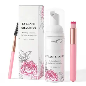 Eyelash Extension Care Foam Cleanser Kit, Gentle Lightweight Cosmetic Lash Maintenance Set with Soft Brush for Daily Salon Lash Care