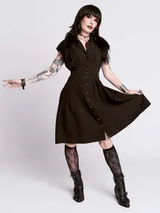 Studded Skull Button Dress