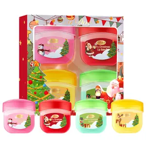 ZaiDoc Merry Christmas Lip Balm Set - 4PCS Festive Lip Care Kit for Hydrated Smooth Lips Perfect Holiday Gift zaidoc-4 with Vaseline Formula
