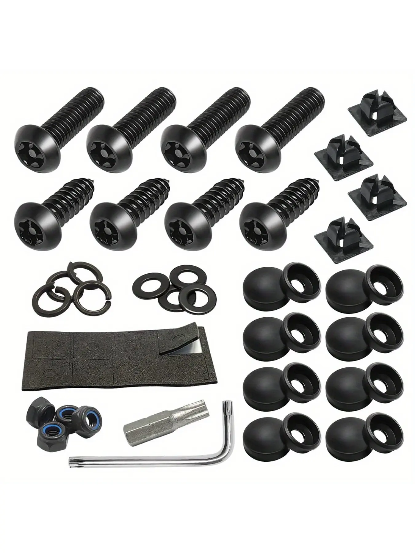 License plate screw set - Automotive screws and nuts for installing vehicle license plates