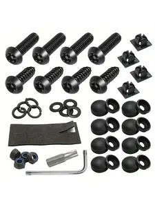 License plate screw set - Automotive screws and nuts for installing vehicle license plates