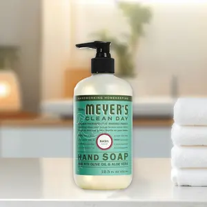 Mrs. Meyer's Basil Hand Soap Refill 33fl oz - Basil Scent Hand Soap Refill, 33fl oz, Plant-Based, Eco-Friendly, Value Refill