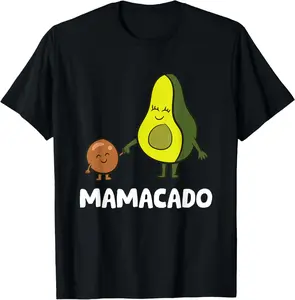 Avocado Mama Avocado Mom Funny Avocado Mamacado Summer Shortsleeve Cotton T-Shirt