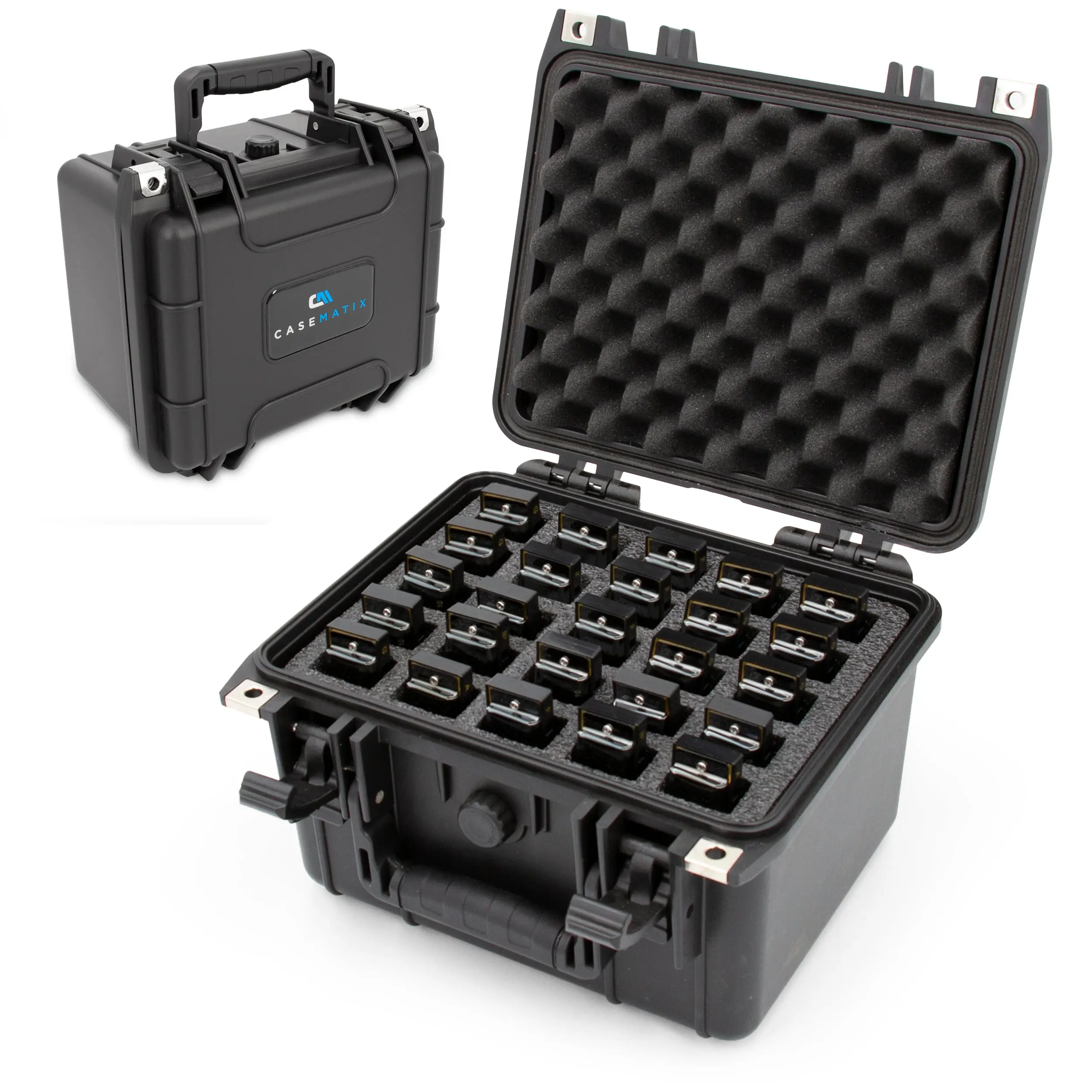 CASEMATIX 25 Harmonica Case - Waterproof Instrument Holder for Hohner, Fender and Other Harmonicas Up to 5.5" - Includes Weatherproof Carrying Case Only
