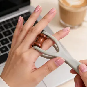 Wooden Roller Hand Acupressure Massager, Ergonomic Handheld Massage Tool, Finger Joint Relaxation, Office Home Travel Stress Relief Gift