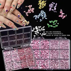 Professional 3D Nail Art Decorations Set, Includes Irregular Gemstones, Rhinestones, Crystal Jewelry Stones, DIY Manicure Accessories