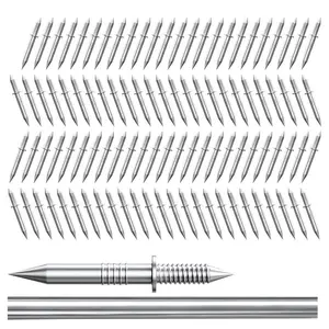 100 Pcs New Dual-Head Threaded Baseboard Nails, Seamless Invisible Safety Screws, Includes Socket Tool, Real Wood Baseboard Nails