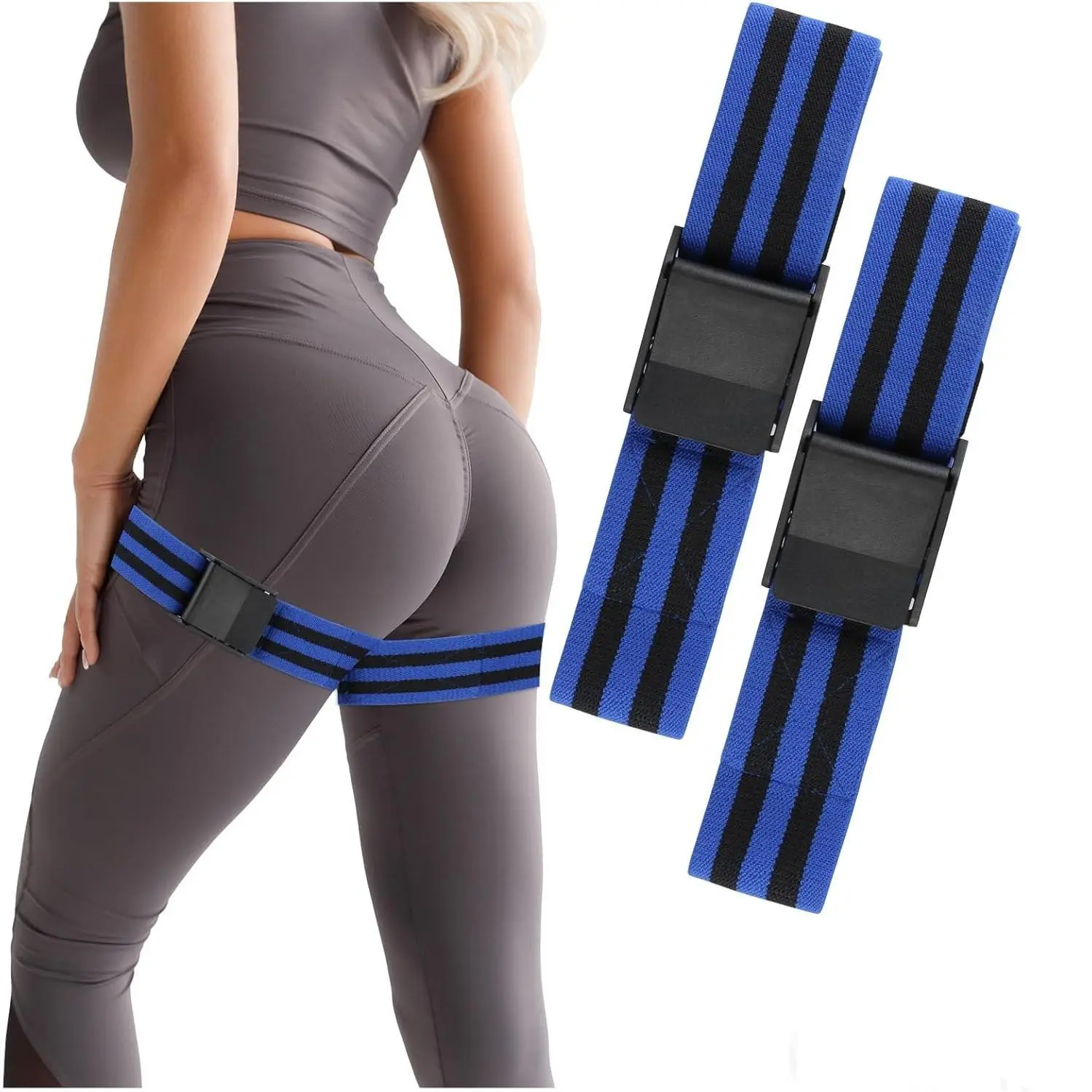 Adjustable Occlusion Bands 2 Pack, 90cm Durable & Lightweight Straps for Blood Flow Restriction, Unisex Gym Gear for Glutes & Legs Strength Training, Travel, Women, Home Workout, Endurance