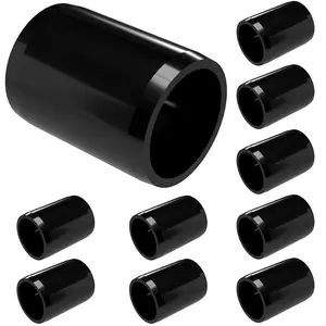Formufit 1-1/2" PVC External Coupling, Black, Furniture Grade, For Sturdy Connections (Pack Of 10)