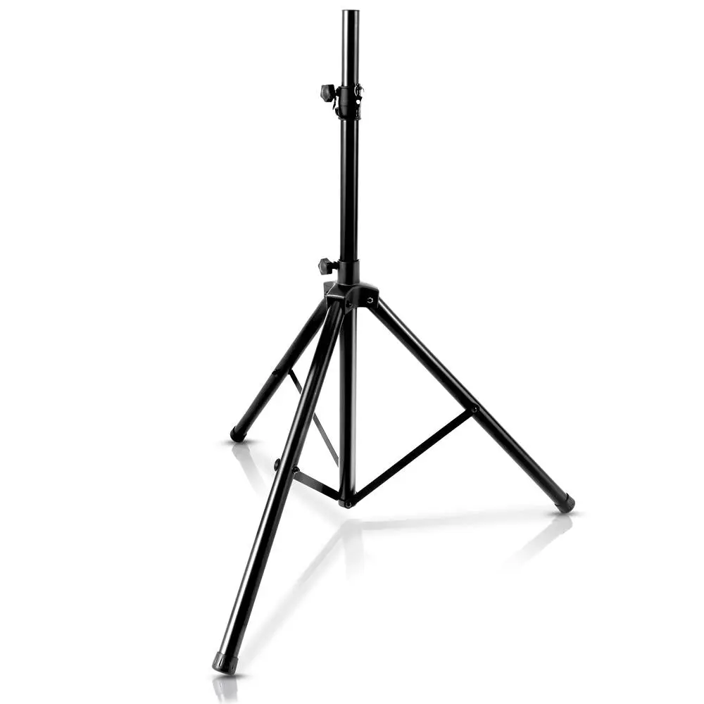 Speaker Tripod Stand - Glossy Black | 70" Adjustable Height Metal Floor Stand with 130 lbs Load Capacity, Safety Lock Pin & Knob Lock Mechanism - Portable Foldable Design for DJ, Stage, Studio & Outdoor Use