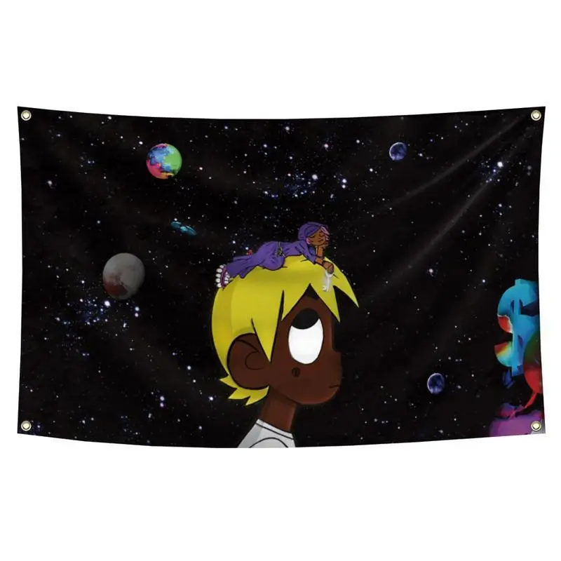 Luv vs the World  Flag Tapestry (60x40inch,Durable, Polyester) Brass Grommets For College Dorm Man Cave Decor Starry Sky Pattern  dormitory wall decoration bedroom decorative accessories tapestry