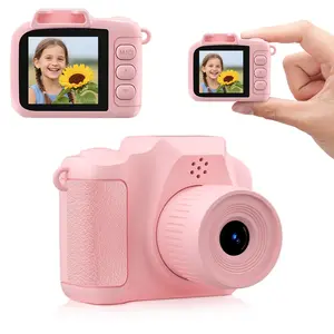Mini Keychain Digital Camera , Pocket-Size Camera 1080P HD,Charging Cable Included, Vlog Camera for Travel, Concerts, Kids & Instant Party, Sparkling Rose Gold