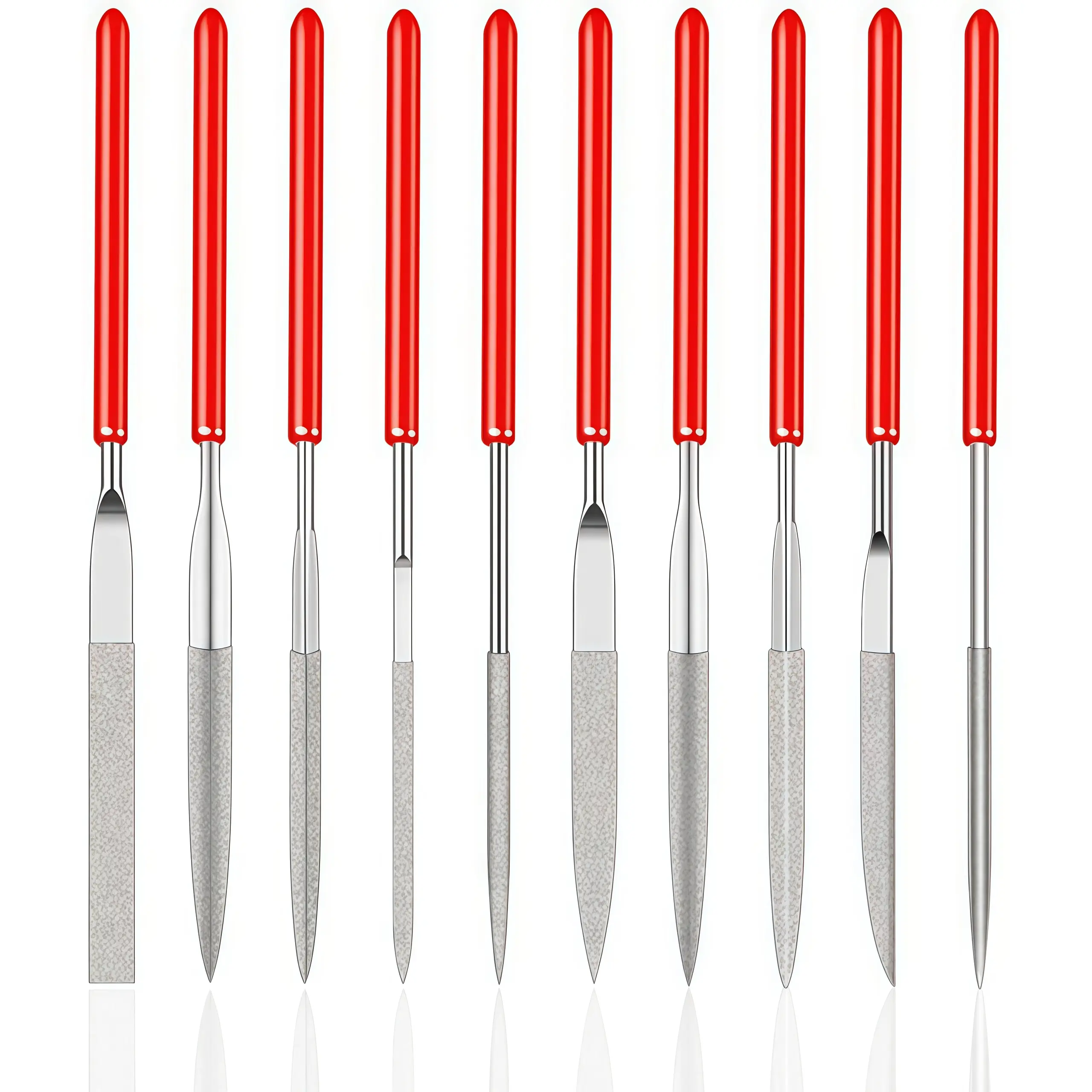 10 piece diamond file set mini round/triangular/square/flatshaping file 3x140mm suitable for jewelry, wood, stone,glass, handmade