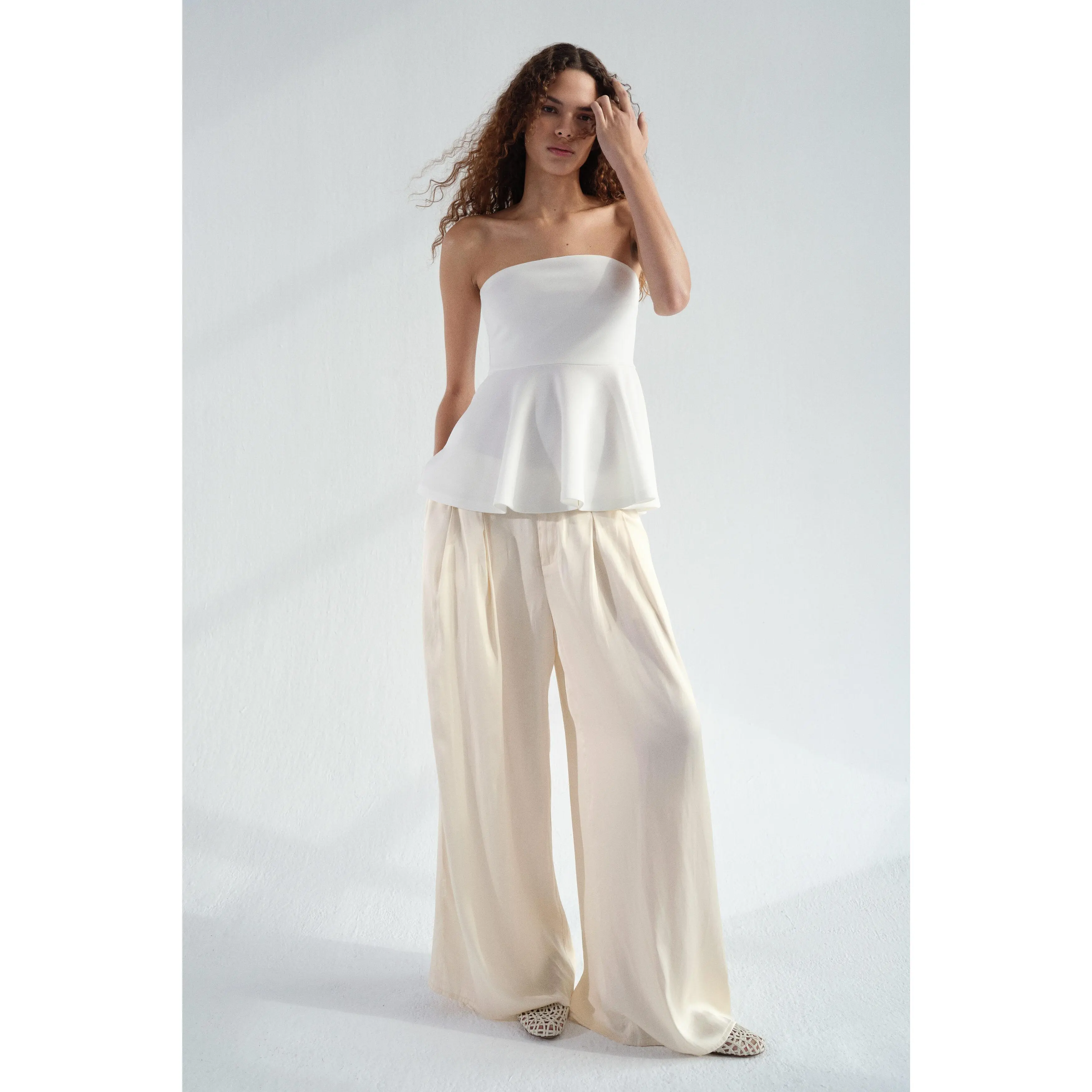 H&M Wide satin trousers