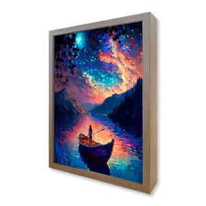 1PC Lightbox 3D Painting Fantasy Landscape Artwork Canvas Print for Living Room Bedroom And Study + Vibrant Colors And Serene Atmosphere Adjustable LED Light Box 3D Stereo Painting