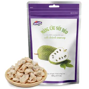 Vinamit Soft Dried Soursop | Soursop Fruit 3.5 oz bag | Natural Tropical Fruit Snack | Vegan, Gluten-Free, Non-GMO | High Fiber & Antioxidant Exotic Fruit, Ideal for Travel, Gifting & Family Share