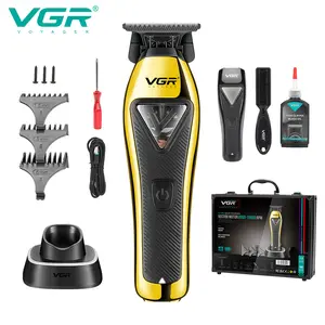 VGR 994 Vector Motor Hair Trimmer For Men, 10000 RPM Professional Hair Clippers Beard Trimmer, Cordless Zero Gapped Line Up Clippers With Metal Body, DLC T Blade Trimmers For Barbers, Travel Case