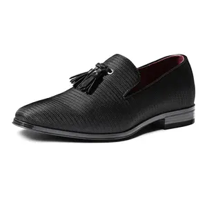 BRUNO MARC Men's Classic Microfiber Tassel Loafers - Soft, Cushioned, Flat Deck, Closed-Toe Slip-On Shoes with Flat Foam Design, All-Seasons Casual Footwear