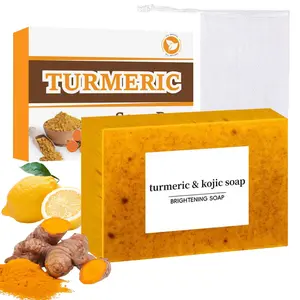 Turmeric & Kojic Acid Soap Bar | Moisturizing Body Wash & Lemon Brightening Face Cleanser | Daily Skin Care Foam with Natural Extract  | Springtok Cleansing Moisture