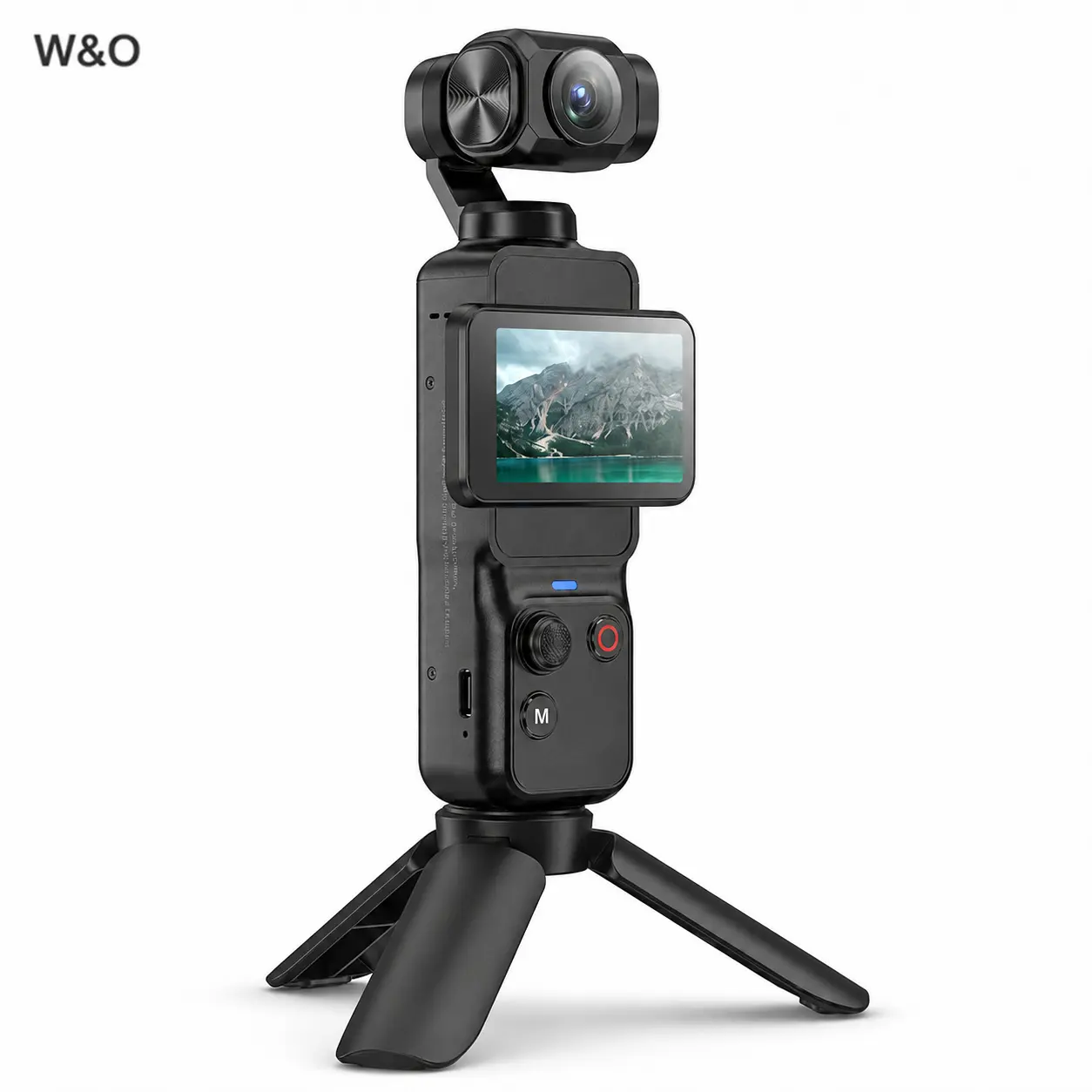 W&O 5K Vlogging Camera with WiFi Transfer , 13MP Camera with Face Tracking, 2-Axis Pan Tilt Gimbal, Rotating Touchscreen, WiFi App, Small Camera for Photography, Travel & Beginner Creators