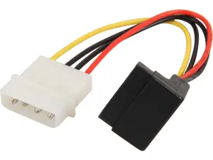 Nippon Labs POW-S6190-RA 6" Molex 4 Pin Male to SATA Female(Right Angle Connector) Power Adaptor Cable
