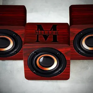 HomeWetBar Custom Bluetooth Speaker - Cherrywood, Perfect for Music Lovers, Wireless and Portable for On-The-Go
