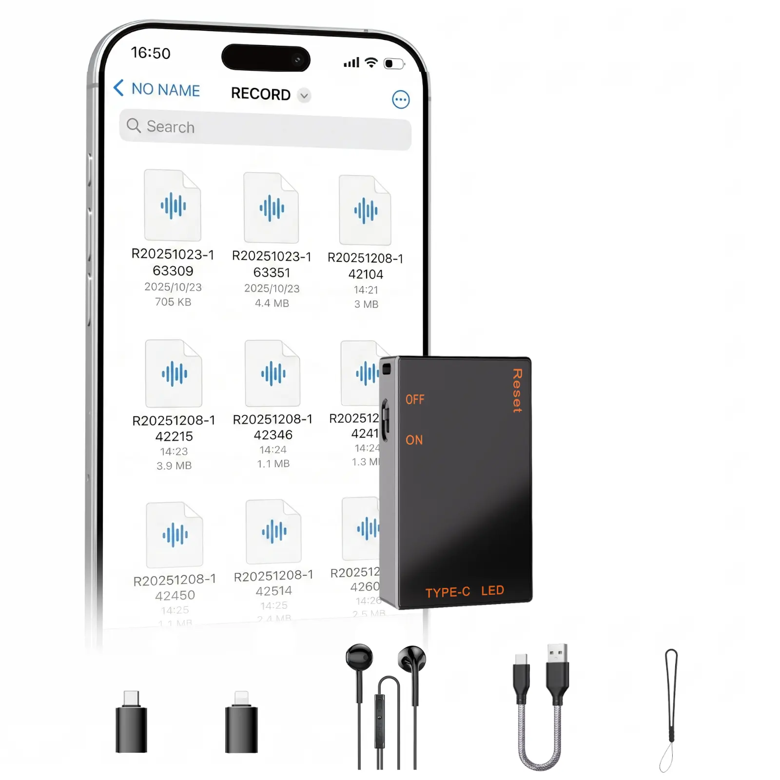 Magnetic Voice Activated Digital Recorder- AI-Intelligent Triple Noise Reduction, Audio Recorder for Lectures, Meetings & Interviews with Adjustable Recording and USB,MP3 Player 1536 Kbps 3D HD Stereo Travel Gadgets