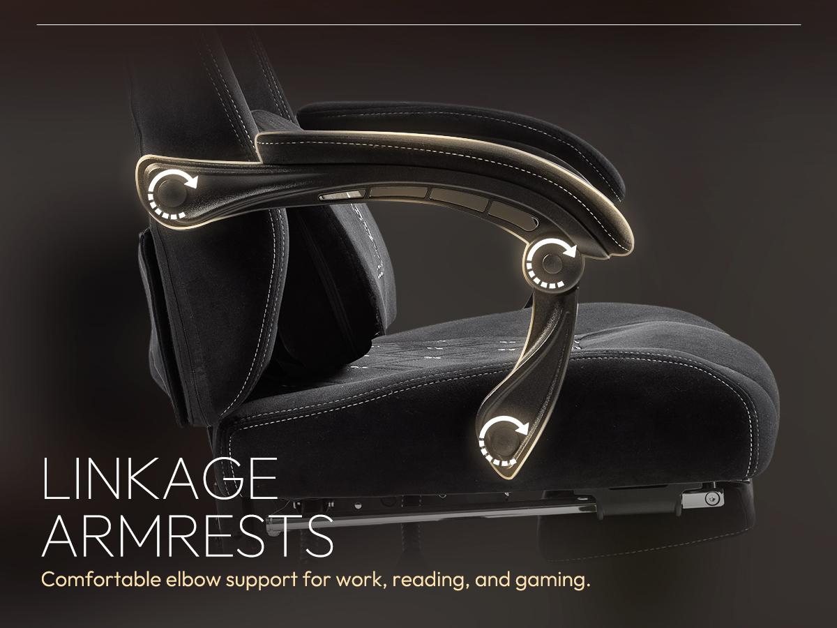 Dowinx Gaming Chair with Heated Massage Lumbar Support,Big and Tall Fabric Gaming Chairs for Adults with Footrest, Ergonomic Computer Game Chair with Poket Spring Cushions, 350lbs