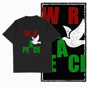 Peace Dove War Peace Print T-Shirt, Men's Cotton Casual Short Sleeve Top, Gift For Peace Lovers Unisex Fit Top for Men and Women Luxuriously Soft Apparel - Womenswear