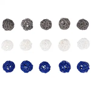 15Pcs Rattan Balls Decorative Ball Orbs Vase Fillers Table Decor, for Ceiling Orb Grapevine Ball Decorations