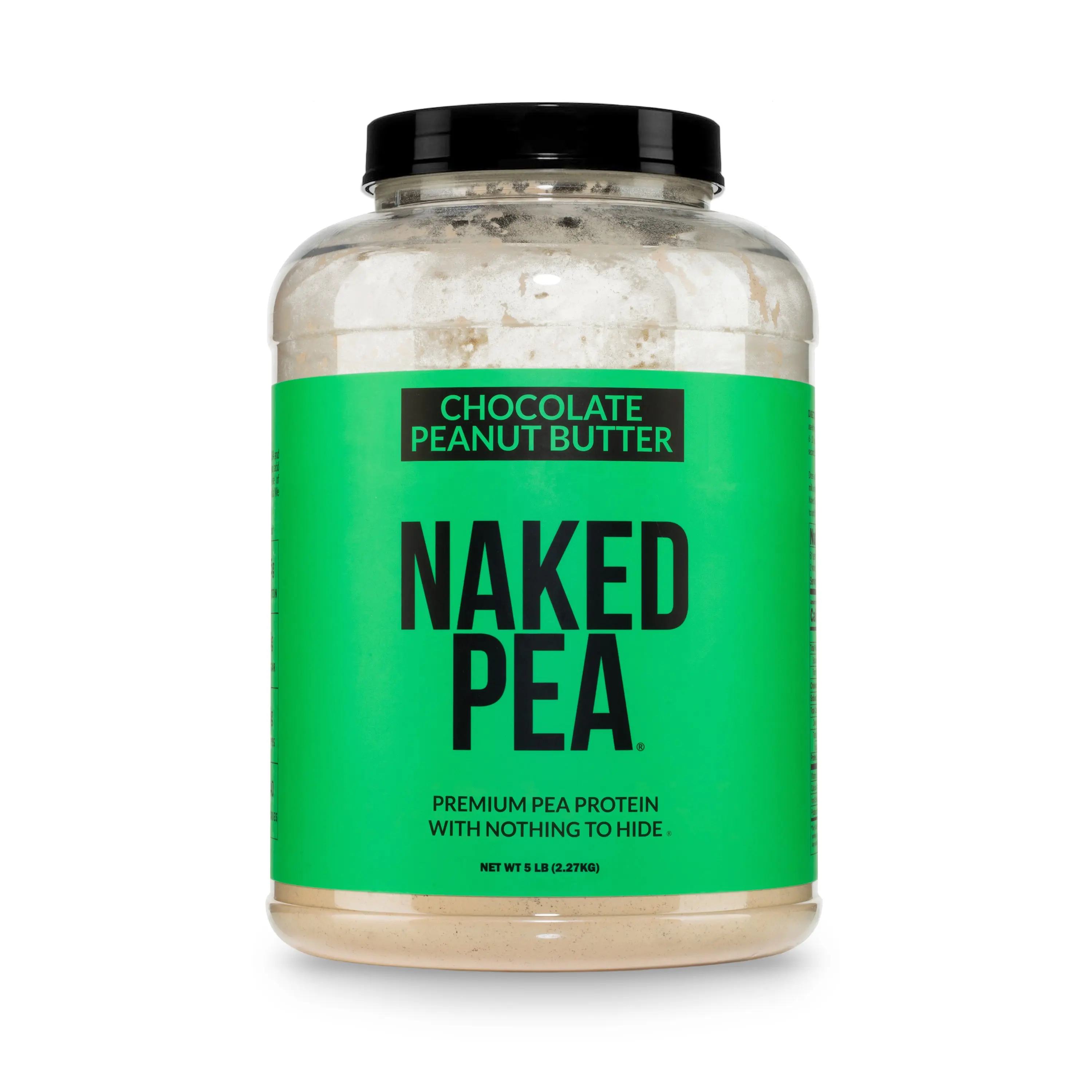 Naked Pea Chocolate Peanut Butter Protein Powder 5LB - Vegan Gluten-Free Dairy-Free Soy-Free GMO-Free with Organic Coconut Sugar - Free of Additives and Artificial Sweeteners - 20g Protein, 12g Carbs - Only 6 Ingredient