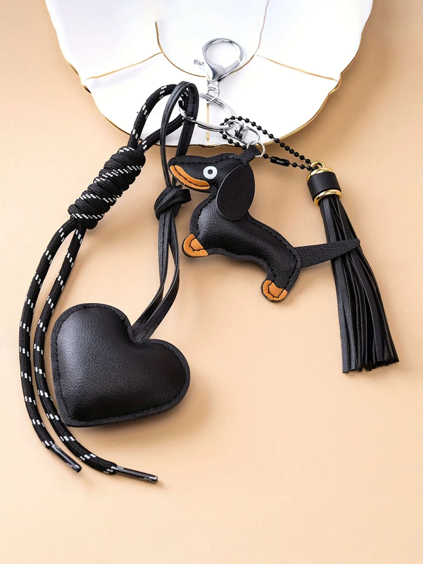 Chihuahua Dog Bag Charm, Heart Keychain Purse Accessory, Women Christmas Gift, Fall Winter Small Present, Casual Style, Tassel Charm, Bag Pendant, Cute Bag Pendant, Cute Purse Charms, Charms For Purses