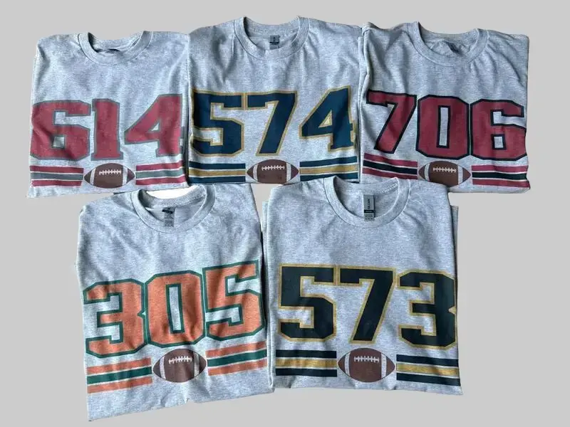 College Football Area Code T Shirt, Ash Grey Color Shirt, Football Fan Graphic Tee, Classic Sports Streetwear Shirt, Gift For Men Women