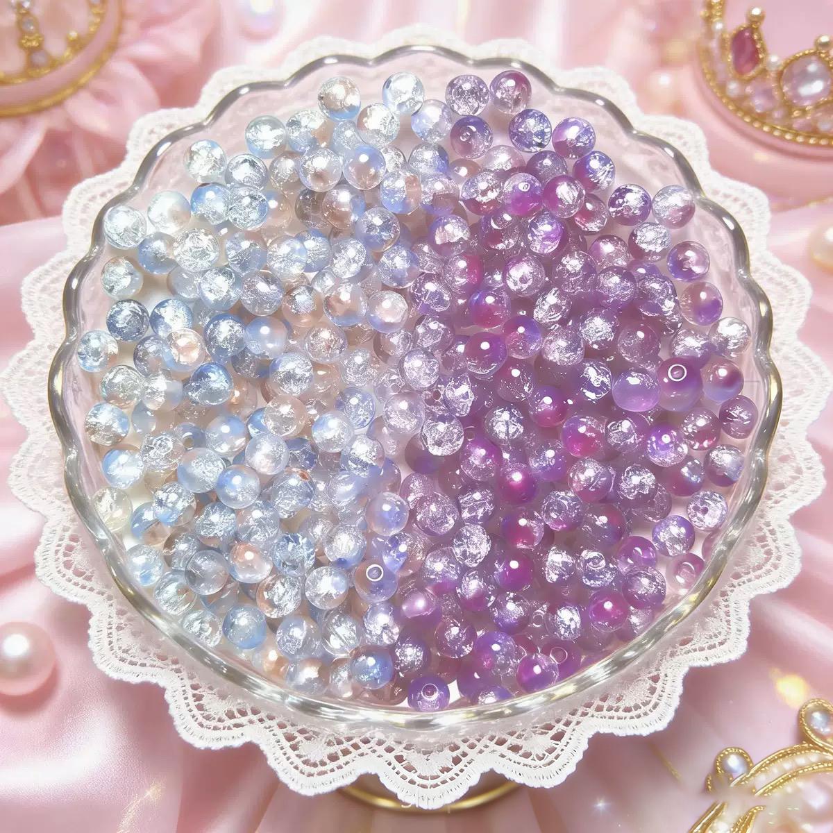 Ice Crackle Glass UV Beads & Macaron Glass UV Beads Glass Meterial