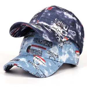 Tie-Dye Graffiti Print Baseball Cap For Men And Women Breathable And Versatile Cap