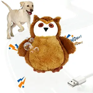 USB Rechargeable Interactive Dog Plush Ball Toy - Bouncing, Squeaking, Singing, Voice Repeating, Outdoor Exercise Toy for Small & Medium Dogs with Machine Washable Cover, Multiple Styles