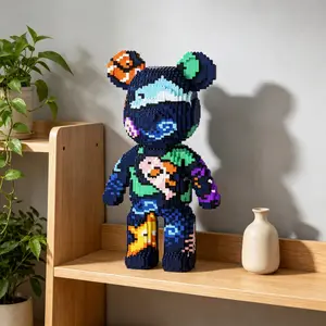 3688 Pieces High-Quality Large Heart Bear 3D Model Building Blocks, DIY Building Block, Home Office Decor, Party Toy, Ideal Gift for Holidays