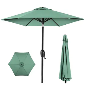 Best Choice Products 7.5ft Heavy-Duty Outdoor Market Patio Umbrella w/ Push Button Tilt, Easy Crank